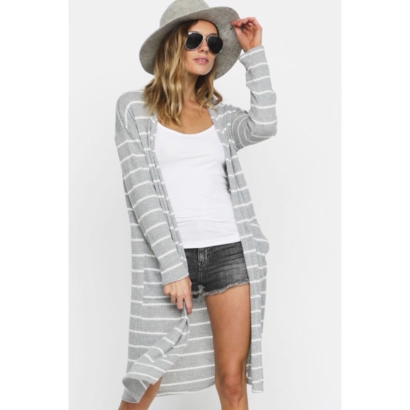 Striped Thermal Cardigan - Picture 2 of 5